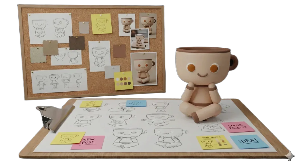 Konzept und Briefing für individuelles Maskottchen-Design