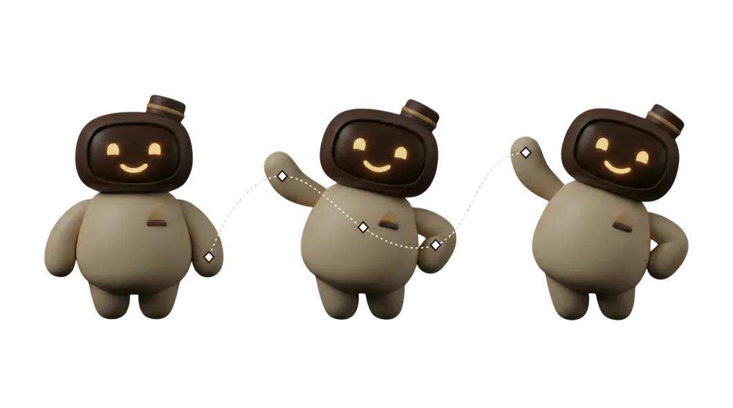 Animation und Bewegung des 3D-Maskottchens